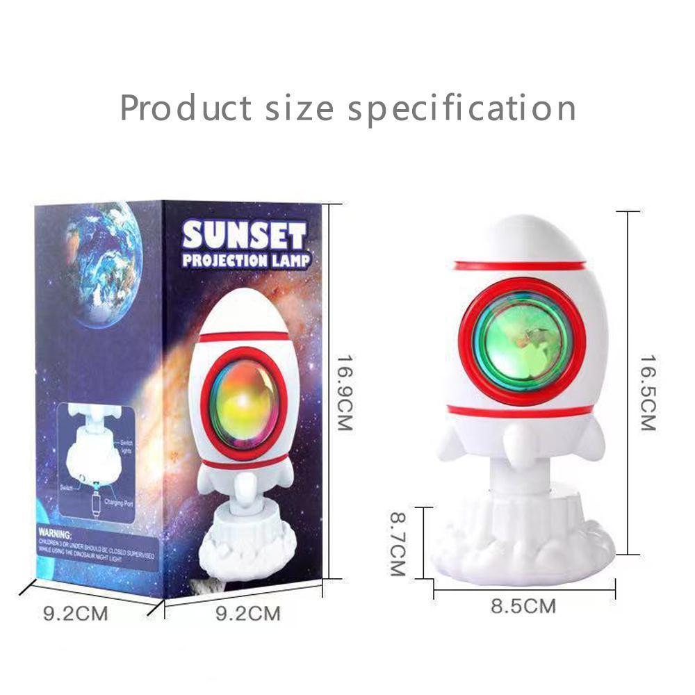 Sunset Projector Lamp Christmas Gifts Rocket Lamp Decor for Bedroom Aura Glow Lights