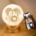 Photo Moon Lamp, Custom 3D Photo Light, Memorial Gift - Touch Two Colors 10-15cm
