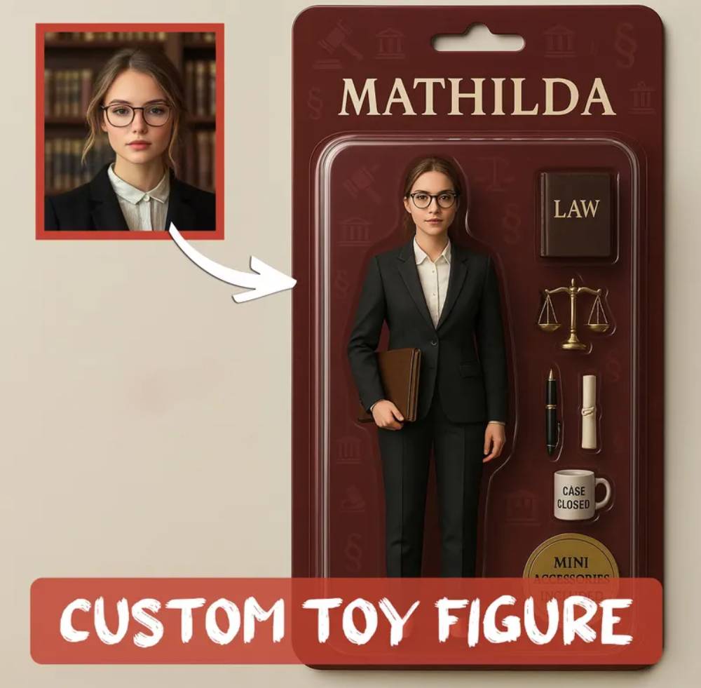 Custom 3D Effect Action Figure Pack Packaging Toy Box Style Art Gift Personalized Acrylic Car Hanger Gift for Dad