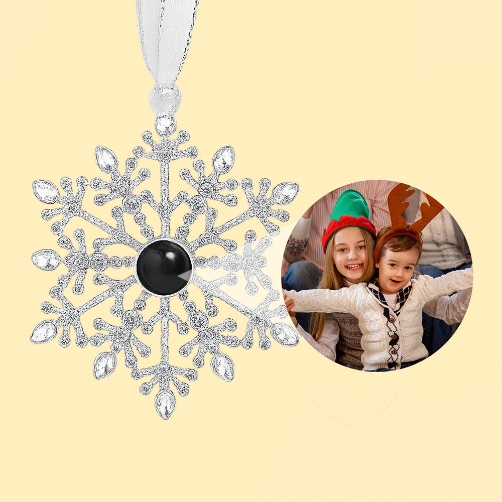 Personalized Ornate Snowflake Photo Ornament Projection Gem Ornament Christmas Tree Ornament Christmas Gifts