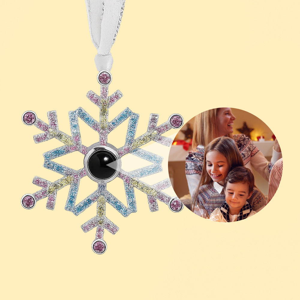 Personalized Multicolor Snowflake Photo Ornament Projection Gem Ornament Christmas Tree Ornament Christmas Gifts