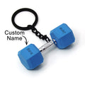 Custom Weightlifting Dumbbells Keychain Metal Rubber Accessories Equipment Mini Keychain