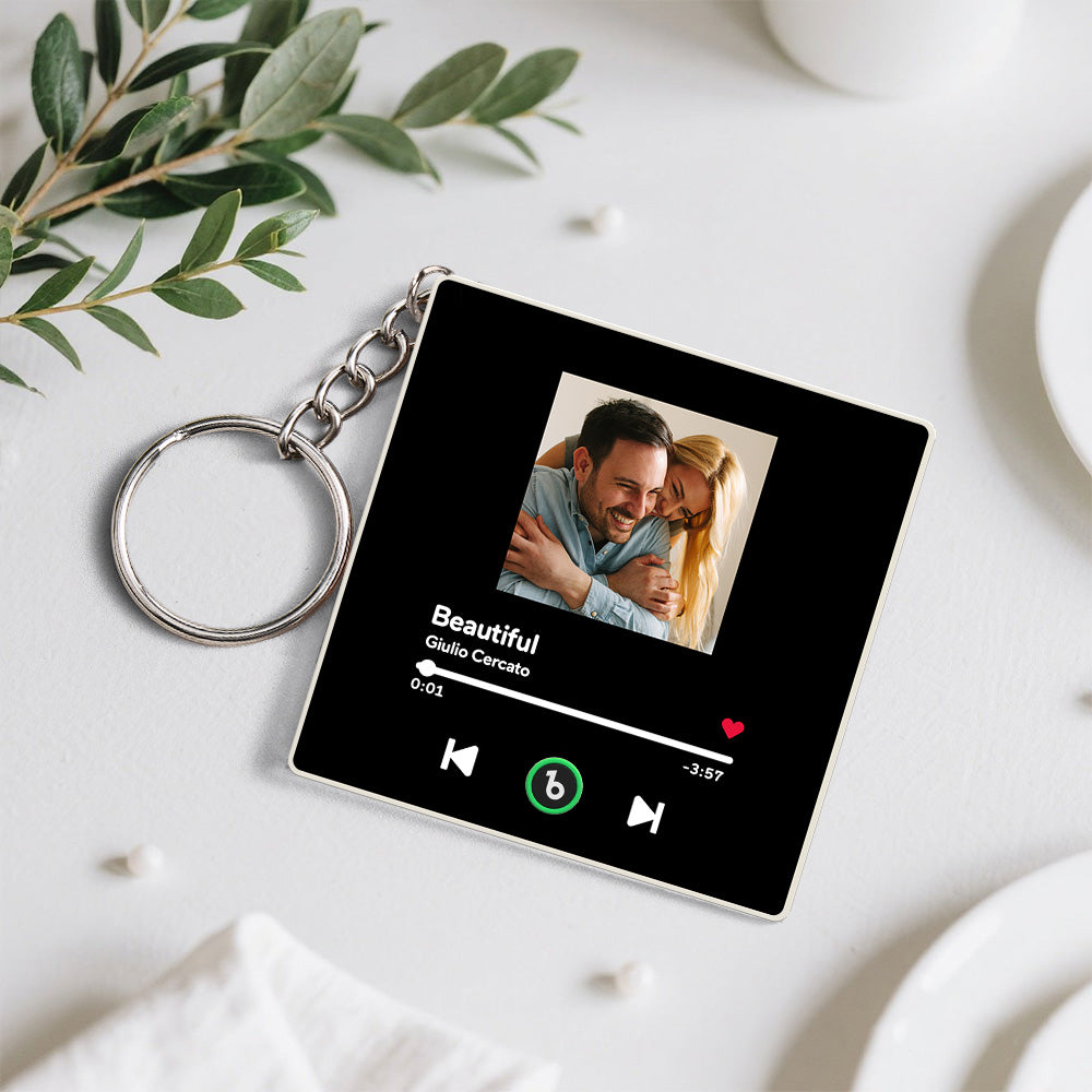 Personalized Photo Music Bluetooth Keychain Music Box Bag Charm That Plays Music Without Cell Phone Anniversary Gifts