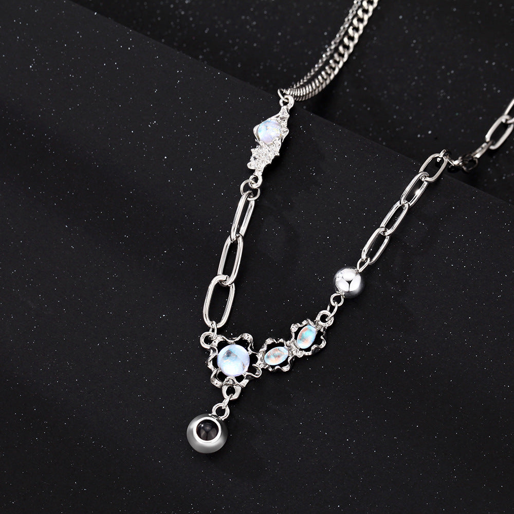 Personalized Photo Necklace Projection Moonlight Gem Necklace Anniversary Gifts for Her