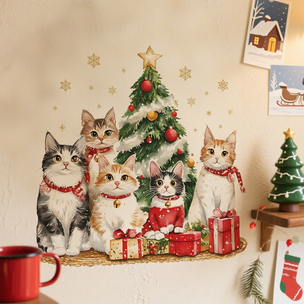 3D Christmas Wall Stickers Santa Claus Removable Stickers Holiday Wallpaper Home Decor