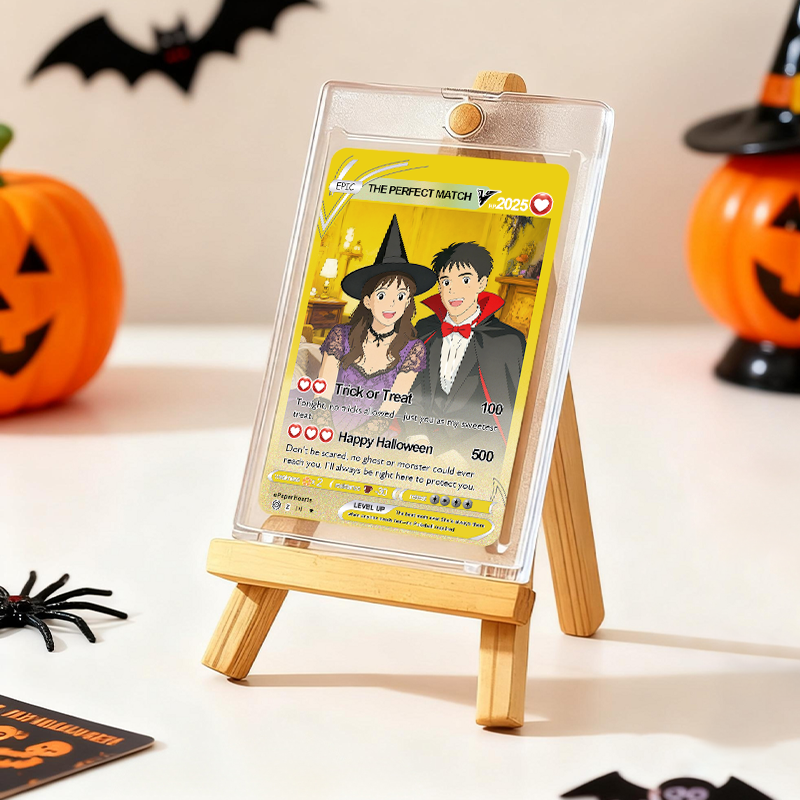Custom Poke Card Custom Poke Present with Acrylic Case Cartoon Card Halloween Gifts