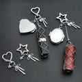Personalized Lipstick Keychain with Mirror: Stainless Steel Makeup Bag Charm Valentine's Day Gifts