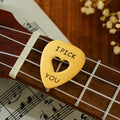 Custom Engraved Guitar Pick Heart-shaped Hollow Gold Commemorate Gifts
