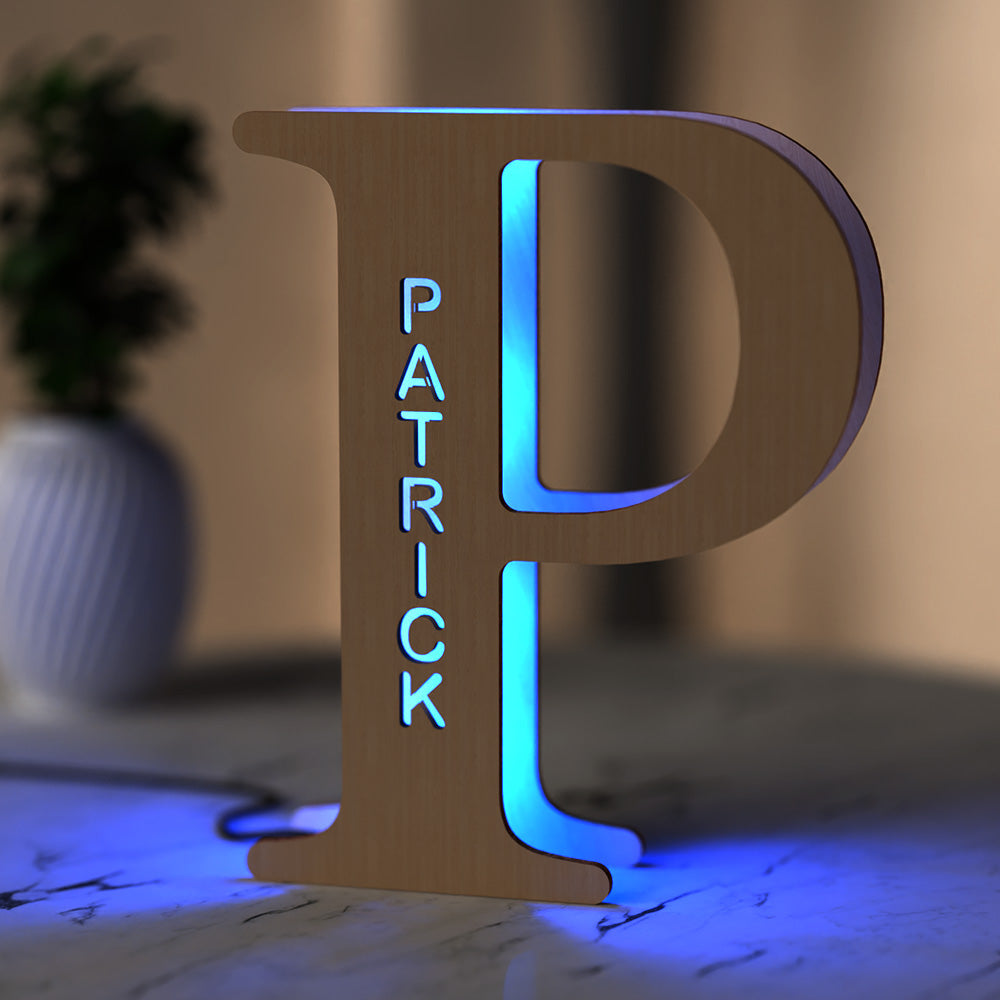 Creative Wooden Up Letter Name Sign Lamp Billboard Lamp Night Light