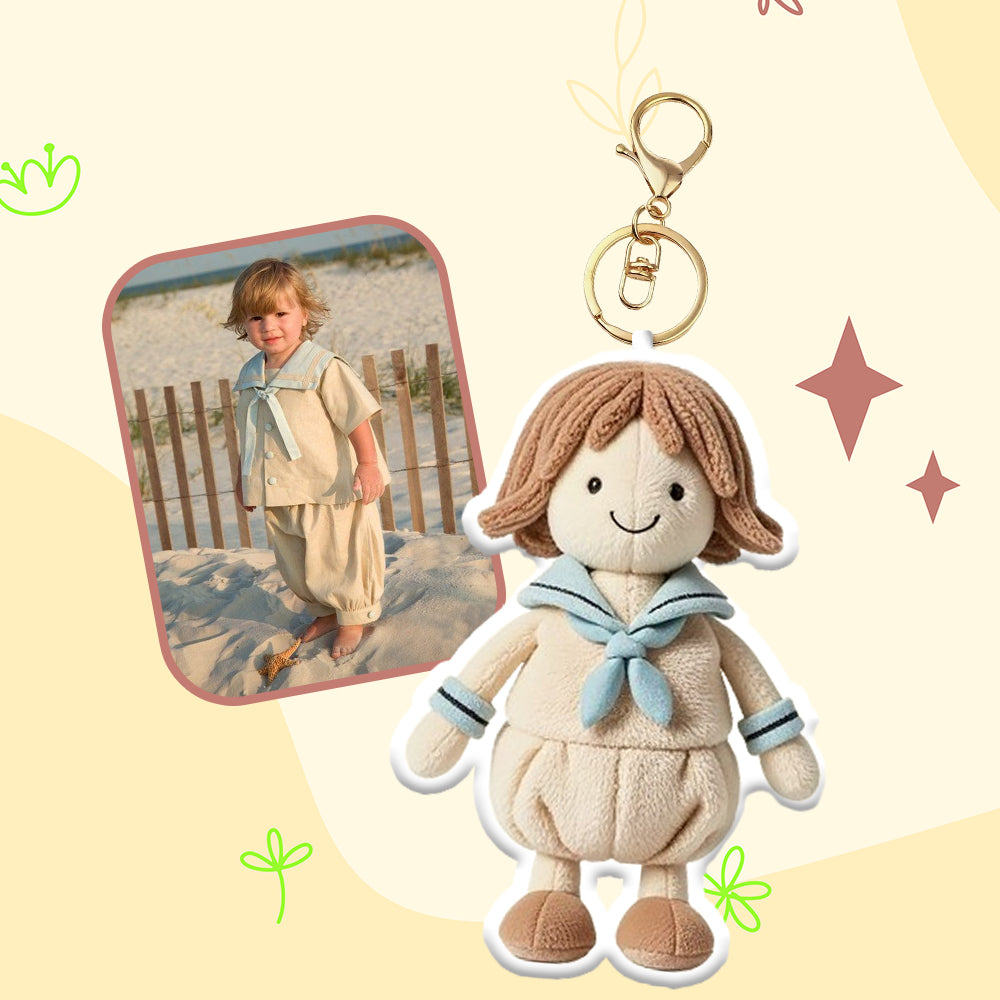 Personalized Bag Charm Photo Plush Doll Keychain Mini Me Plush Keychain Birthday Gifts