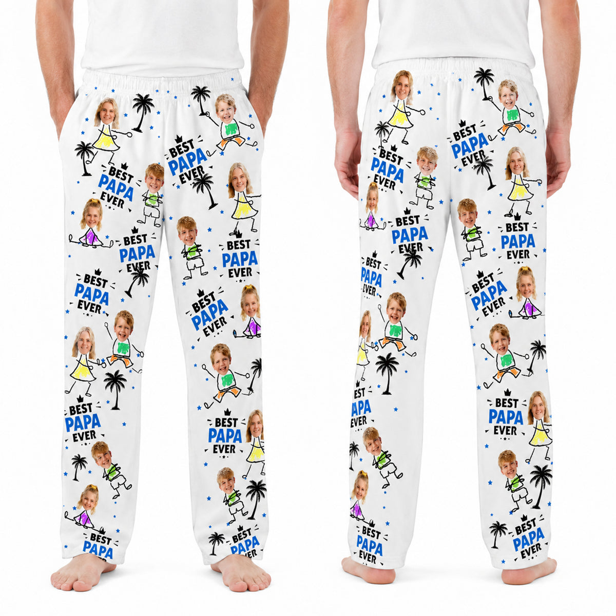 Personalized Photo Lounge Pants for Dad – Best Dad Ever Father's Day Gift for Husband, Grandpa & Dad