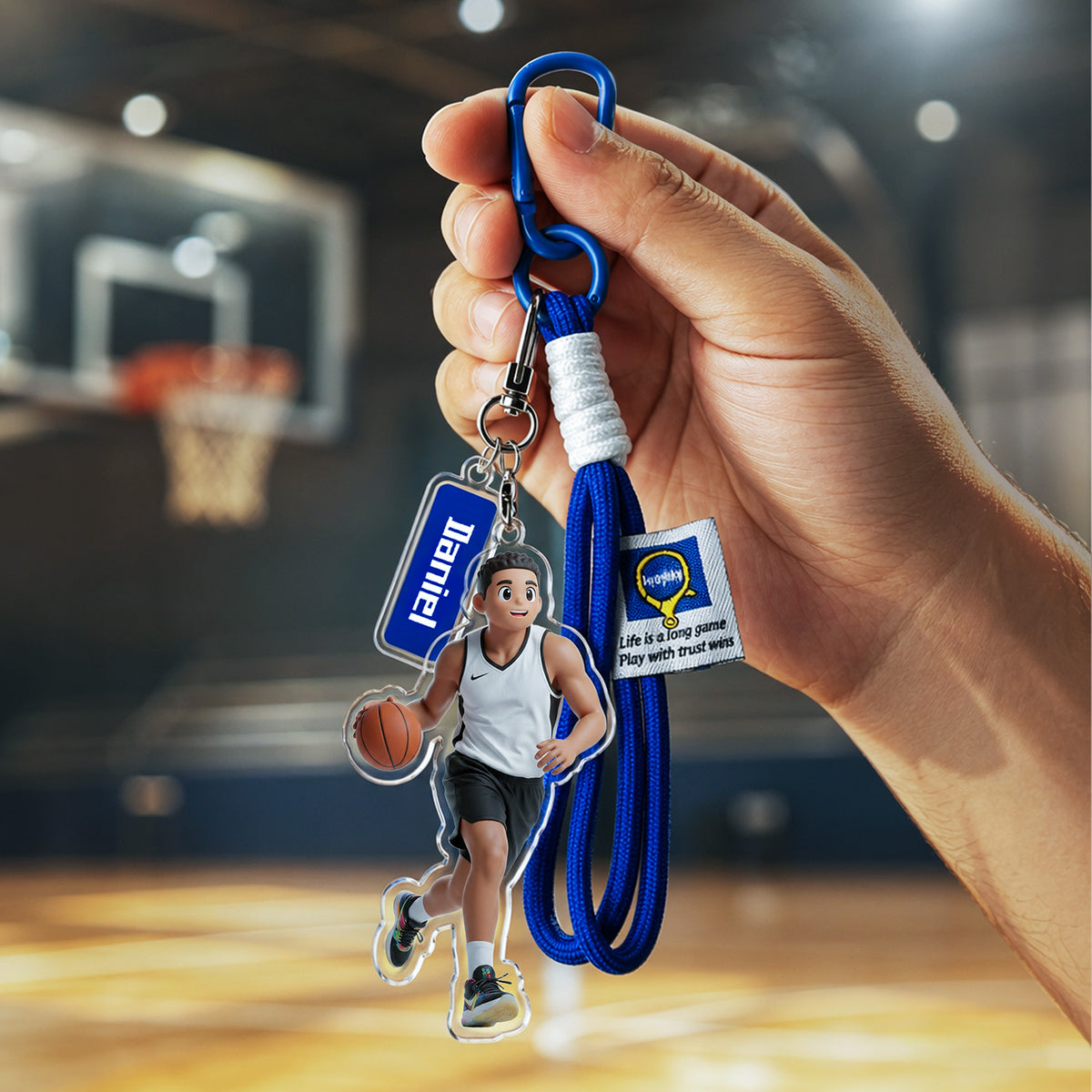 Custom Photo Cartoon Portrait Keychain Custom Name Bag Charm Gifts for Sports Enthusiasts