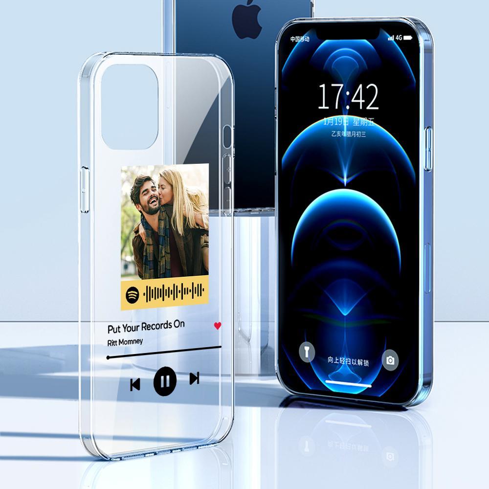 Custom Spotify Code iPhone Case Music Transparent Silicone Protection Creative Gifts