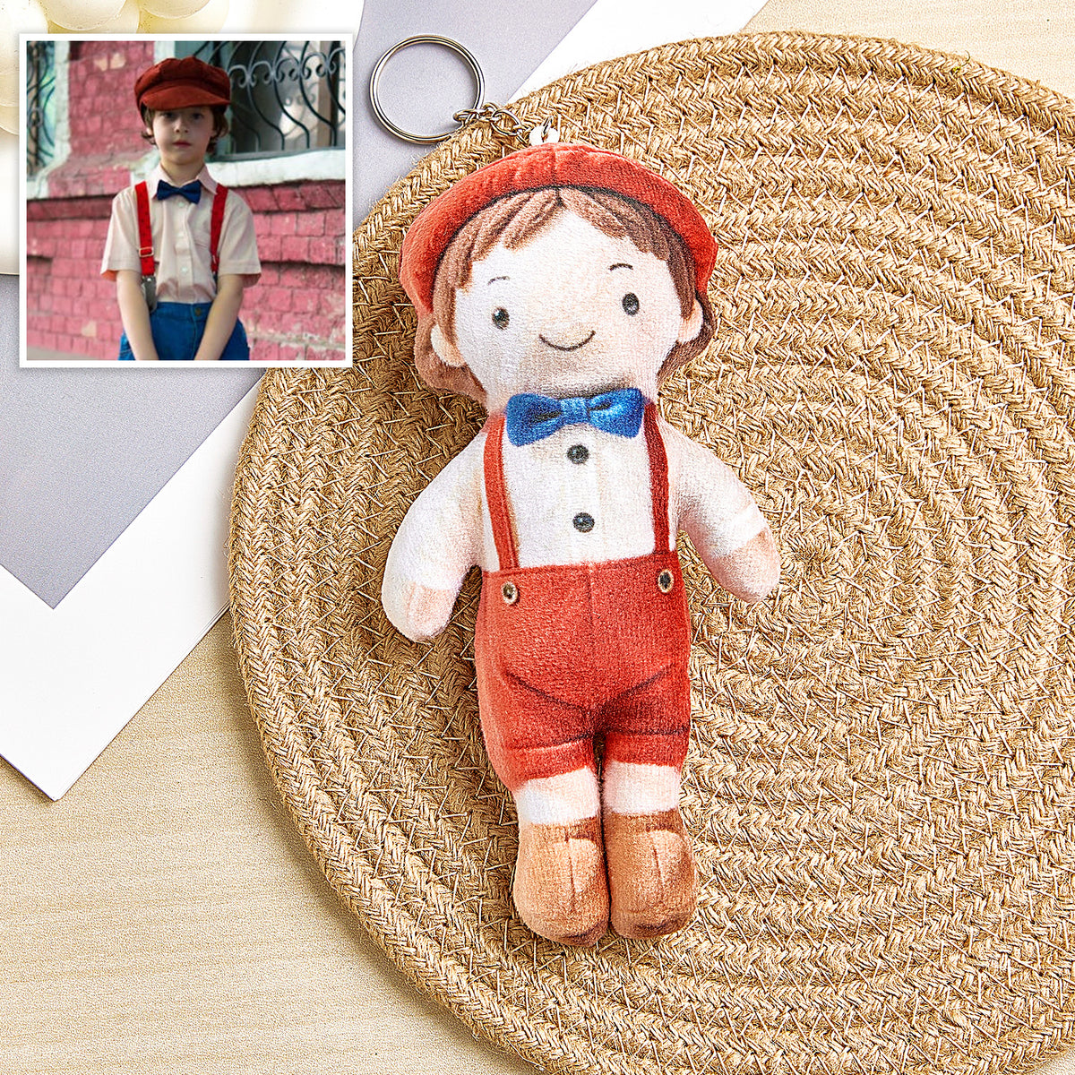 Personalized Bag Charm Photo Plush Doll Keychain Mini Me Plush Keychain Birthday Gifts