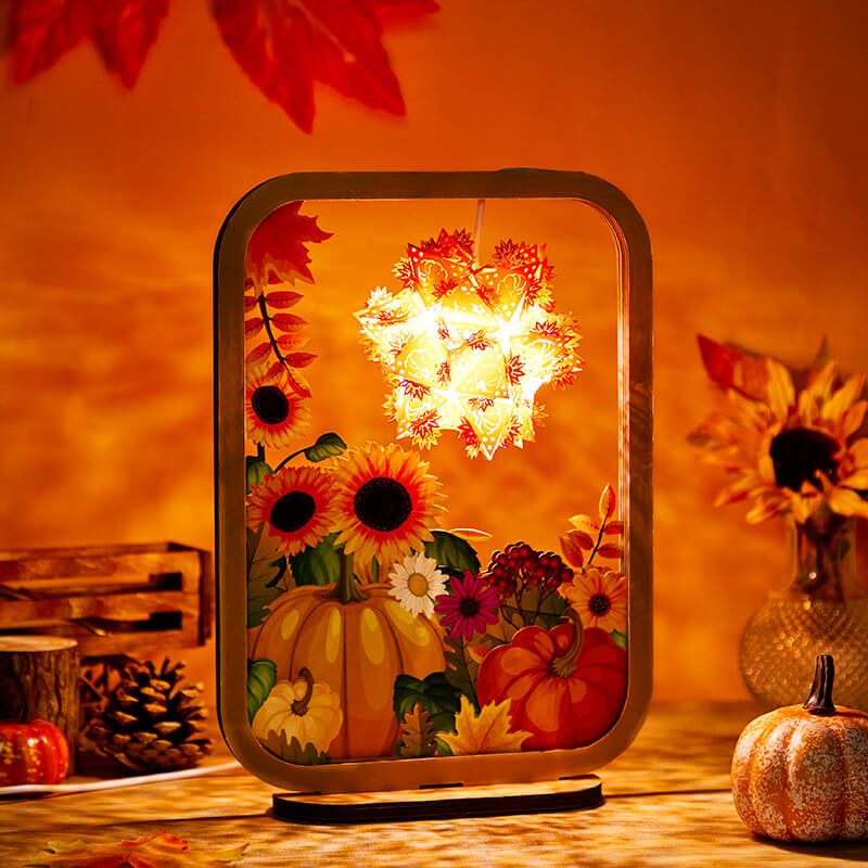 3D Paper Sculpture Night Light Fall Halloween Gifts for Kids and Adults Great Decor Light in Bedroom Living Room