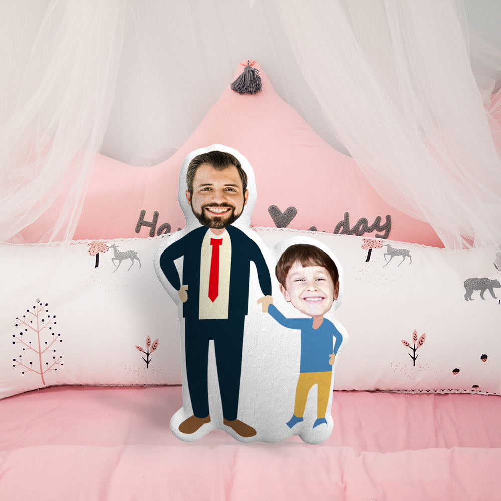 Custom Photo Pillow Father and Son Perfect Father's Day Gift