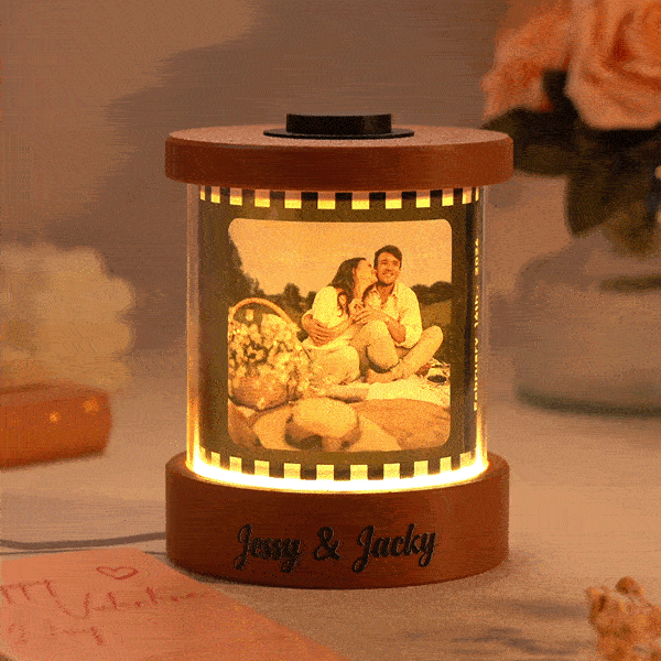 Custom Photo Film Night Light with Text Personalized Music Film Night Light with Engraving Option Perfect Valentine's Day Gift for Couple