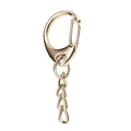 Small C-Shaped Buckle Key Ring Spring Snap Key Ring with Chain and Jump Ring Gold