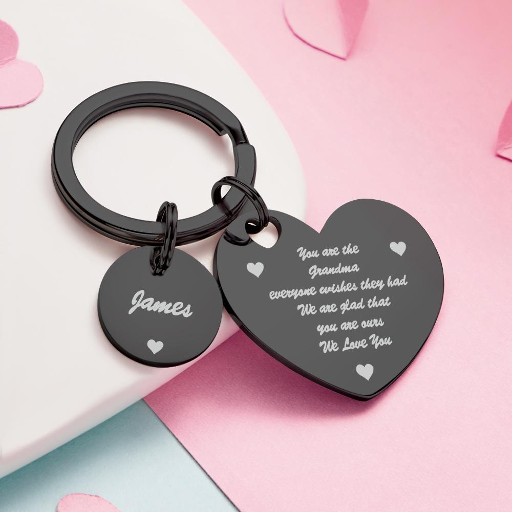 Custom Engraved Hollow Heart Calendar Keychain Save the Date Keychain