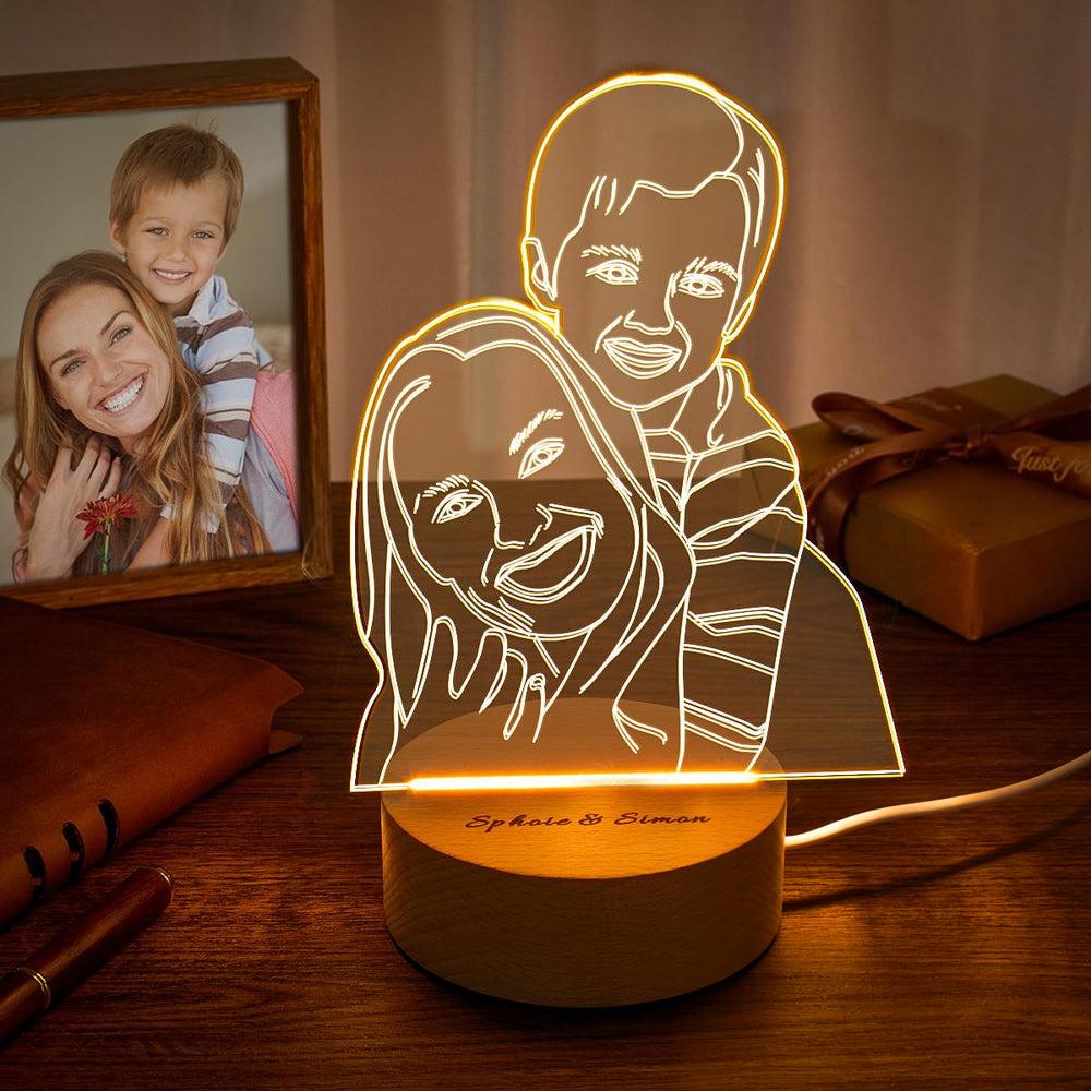 Custom 3D Photo Lamp Led for Bedroom Personalized Night Light Gift for Mom