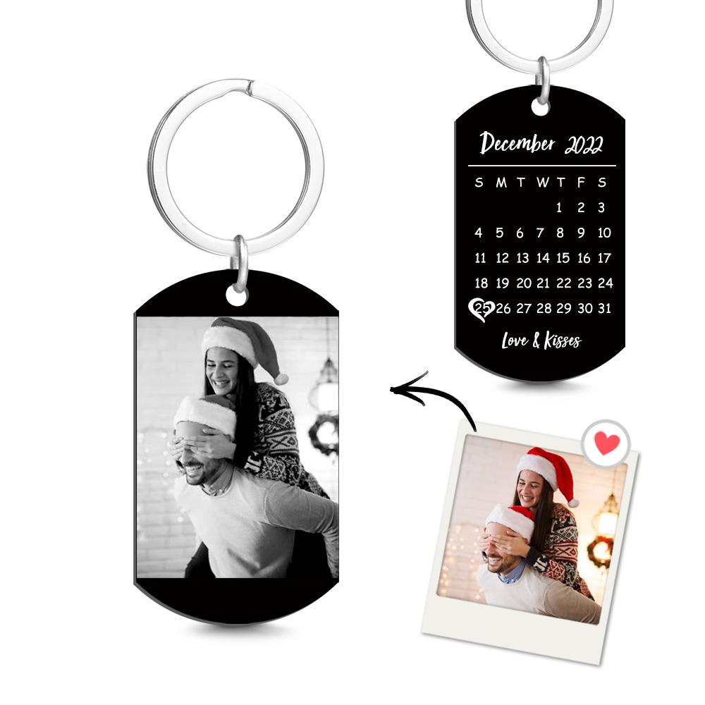Custom Keychain Photo Calendar Keychain Tag Keychain Gift for Father