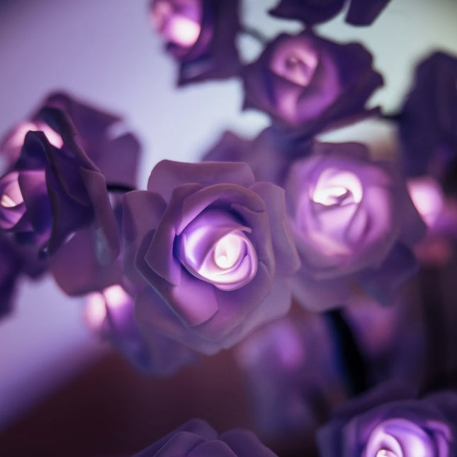 LED Simulation Flower Rose Tree Light Decorative Night Light Anniversary Gift for Lover - Pink