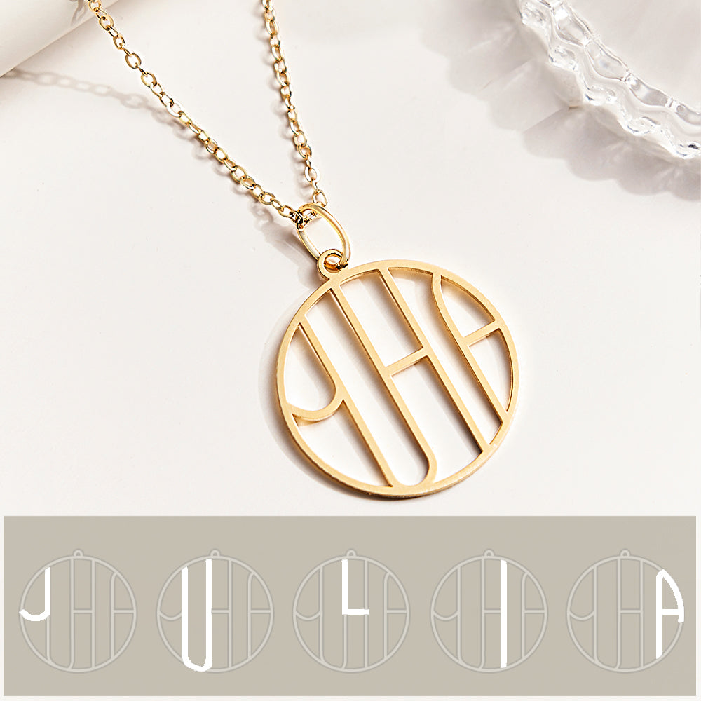 Personalized Unique Design Monogram Custom Name Logo Necklace