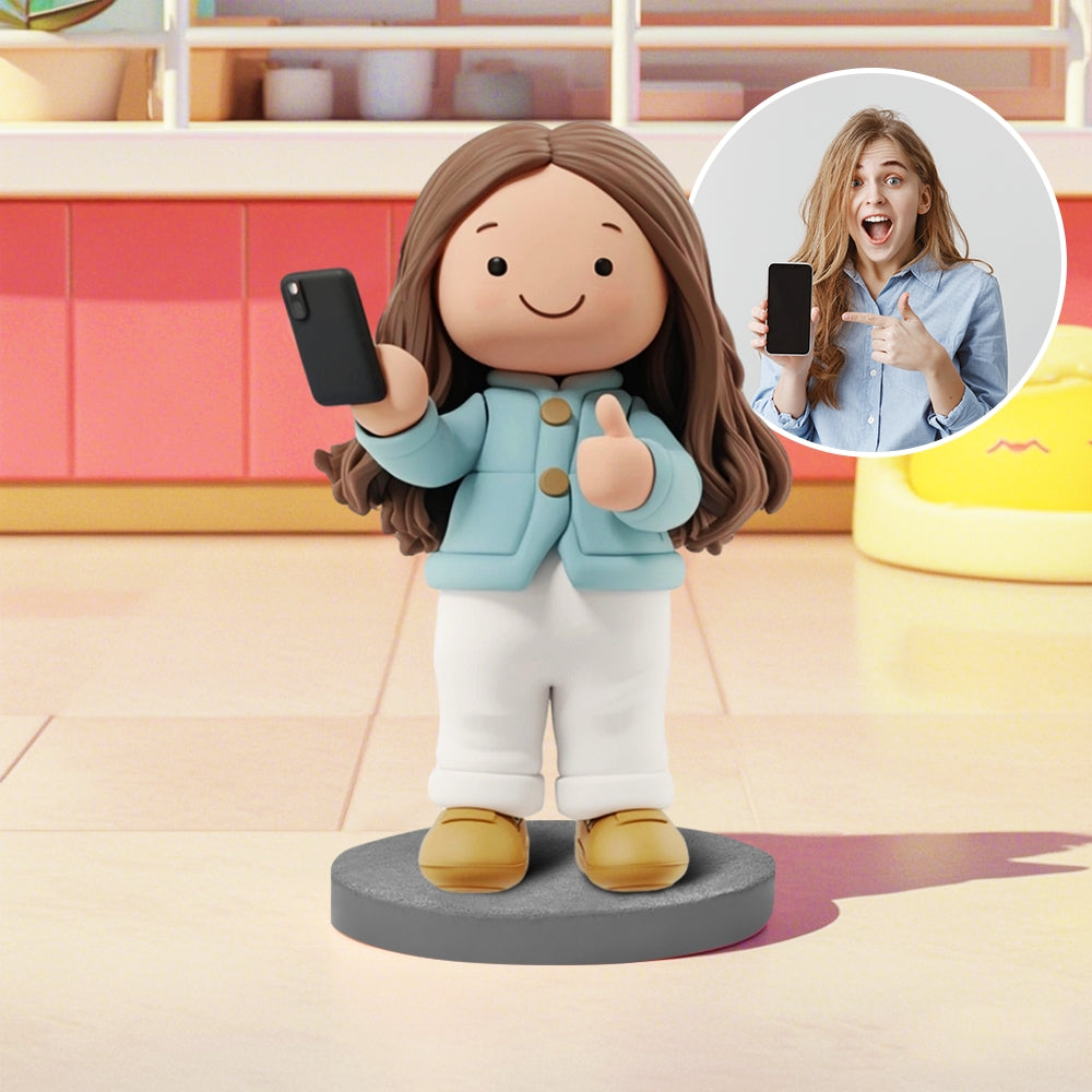 Personalized Photo Cute Doll Style Bobblehead Mini Me Gift Personalized Bobblehead 8cm