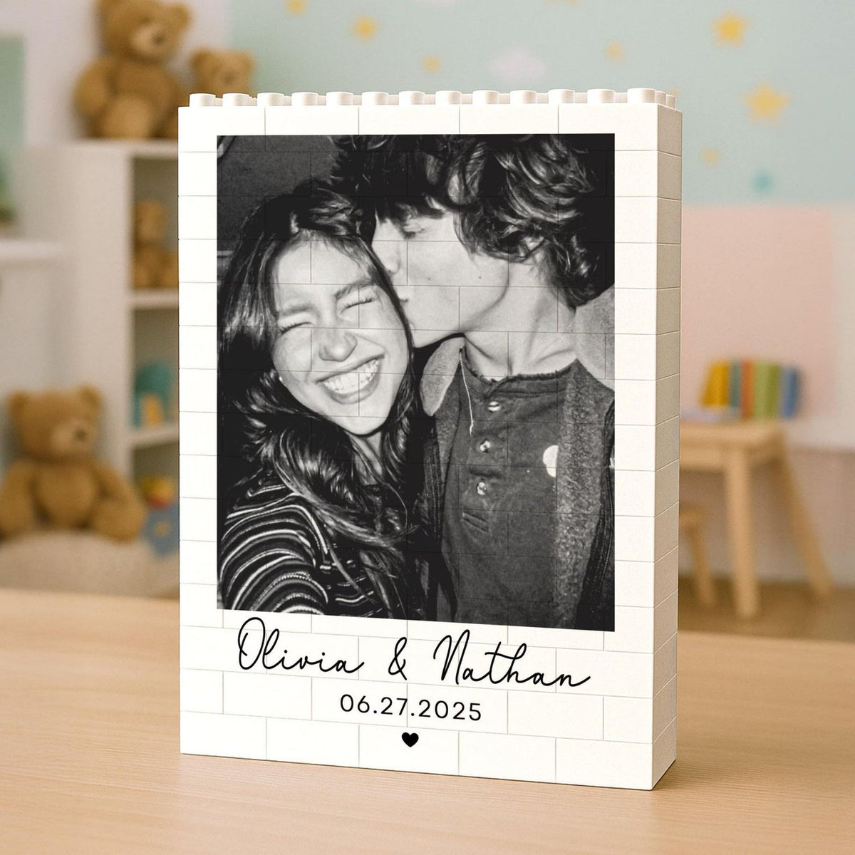 Custom Photo Building Brick Puzzle Personalised Blocks Puzzle Romantic Couple Gift Valentine's Day Gift for Lovers