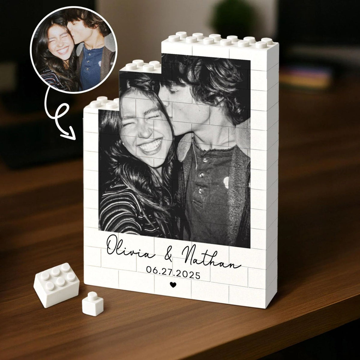 Custom Photo Building Brick Puzzle Personalised Blocks Puzzle Romantic Couple Gift Valentine's Day Gift for Lovers