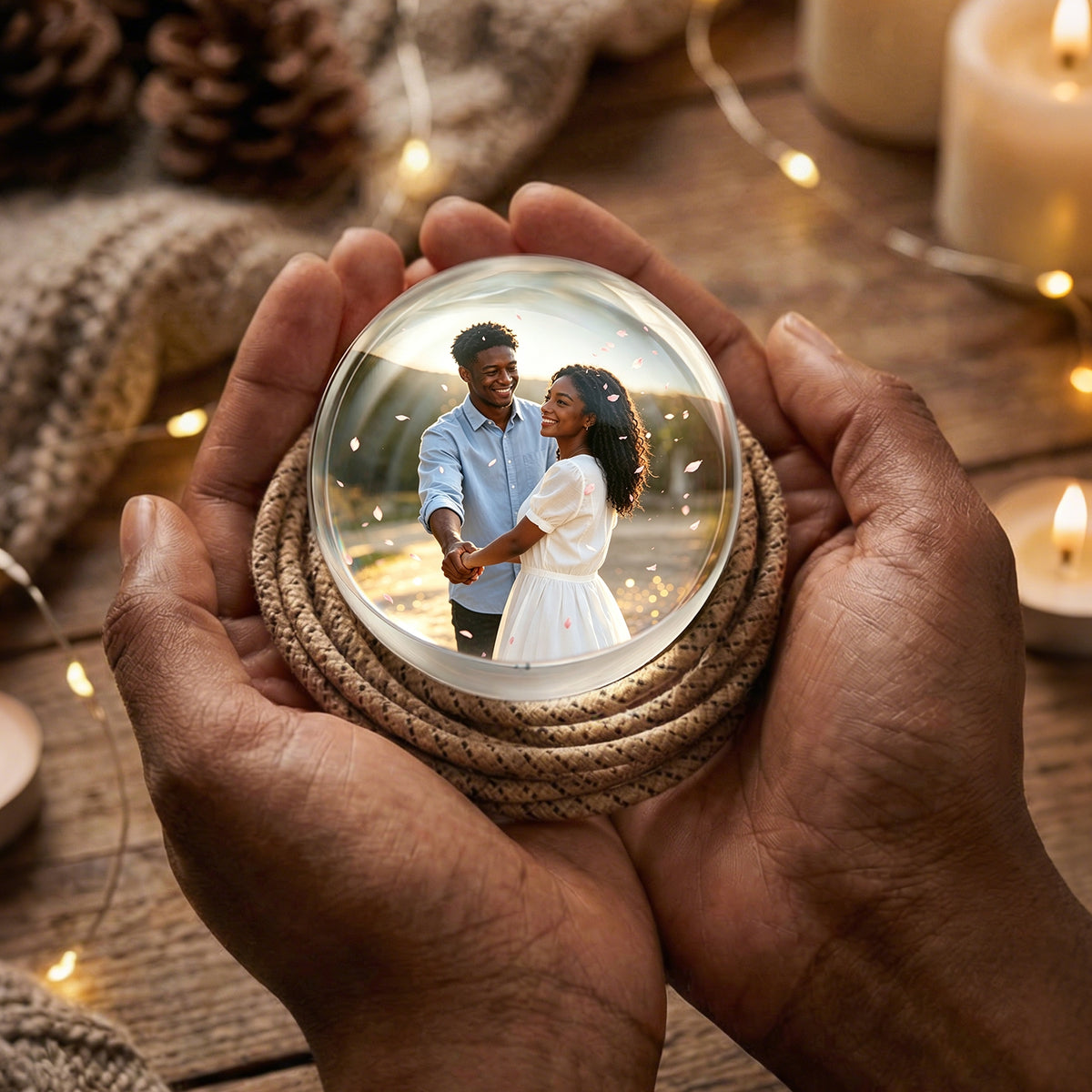 2.7inch Crystal Ball with Electronic Display DIY Video Import Possible Unique Gift for Home & Office Light-Up Sphere Anniversary Gift