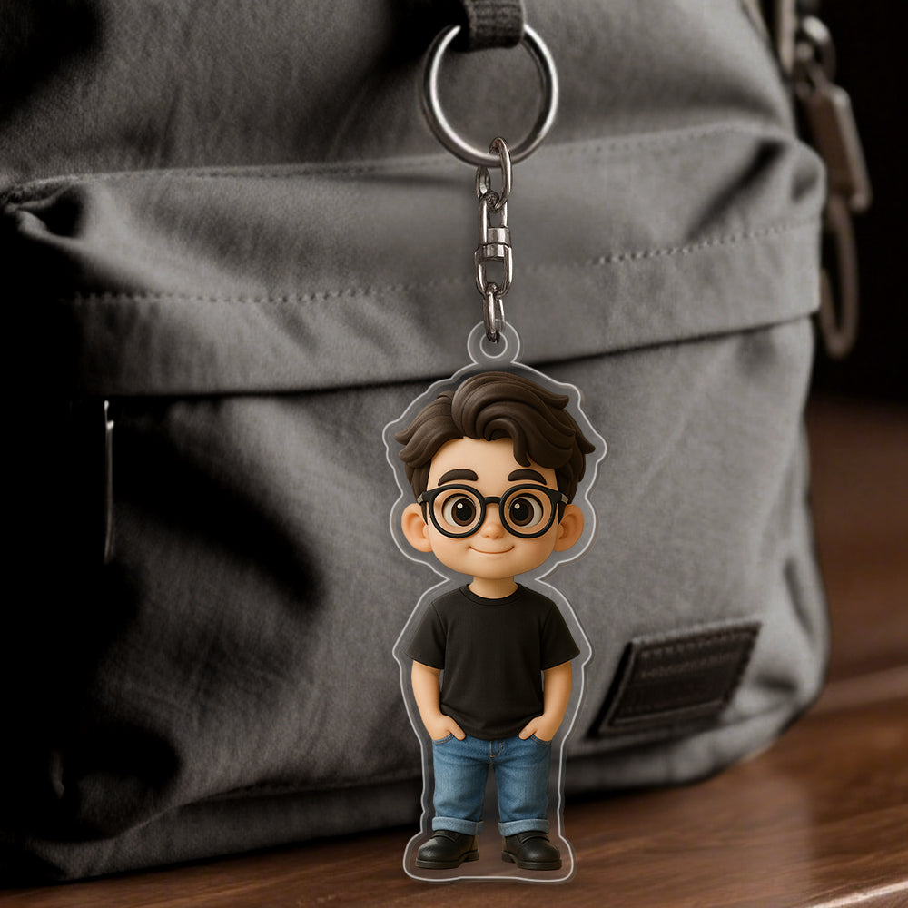 Custom Cartoon Dog Keychain Personalized Acrylic Cartoon Keychain Photo Bag Charm Unique Keepsake Gift For Pet Owner