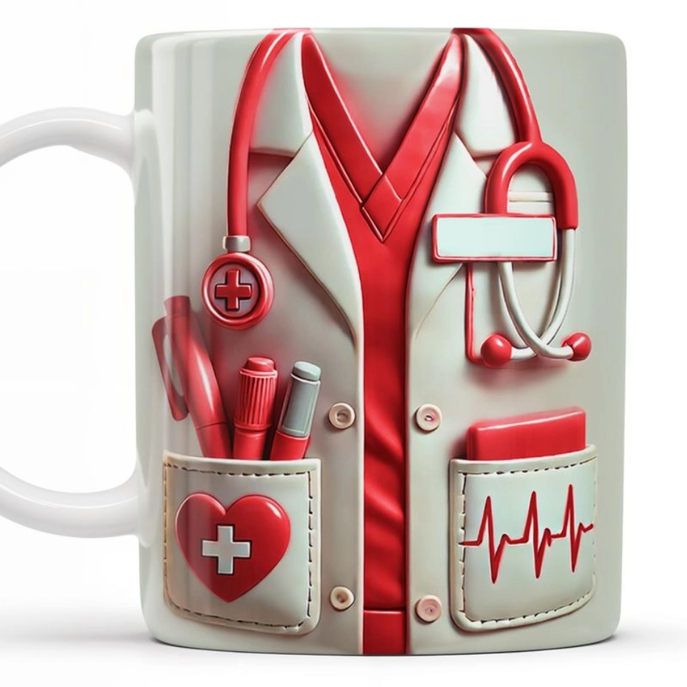 Medical Appreciation Design With Stethoscope - Personalized Coffee Mug - Gift For Medical Professionals