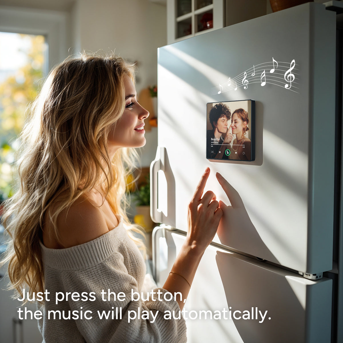 Custom Music & Multi Photo Fridge Magnet Personalized Photo Song Magnet That Can Play Music Halloween Gift for Couple