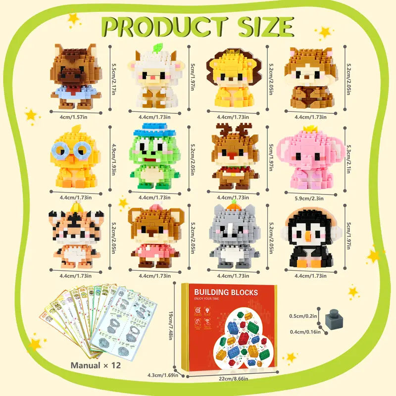 12/24 Days Christmas Advent Calendar Mini Christmas Building Blocks The Best of Creative Gift