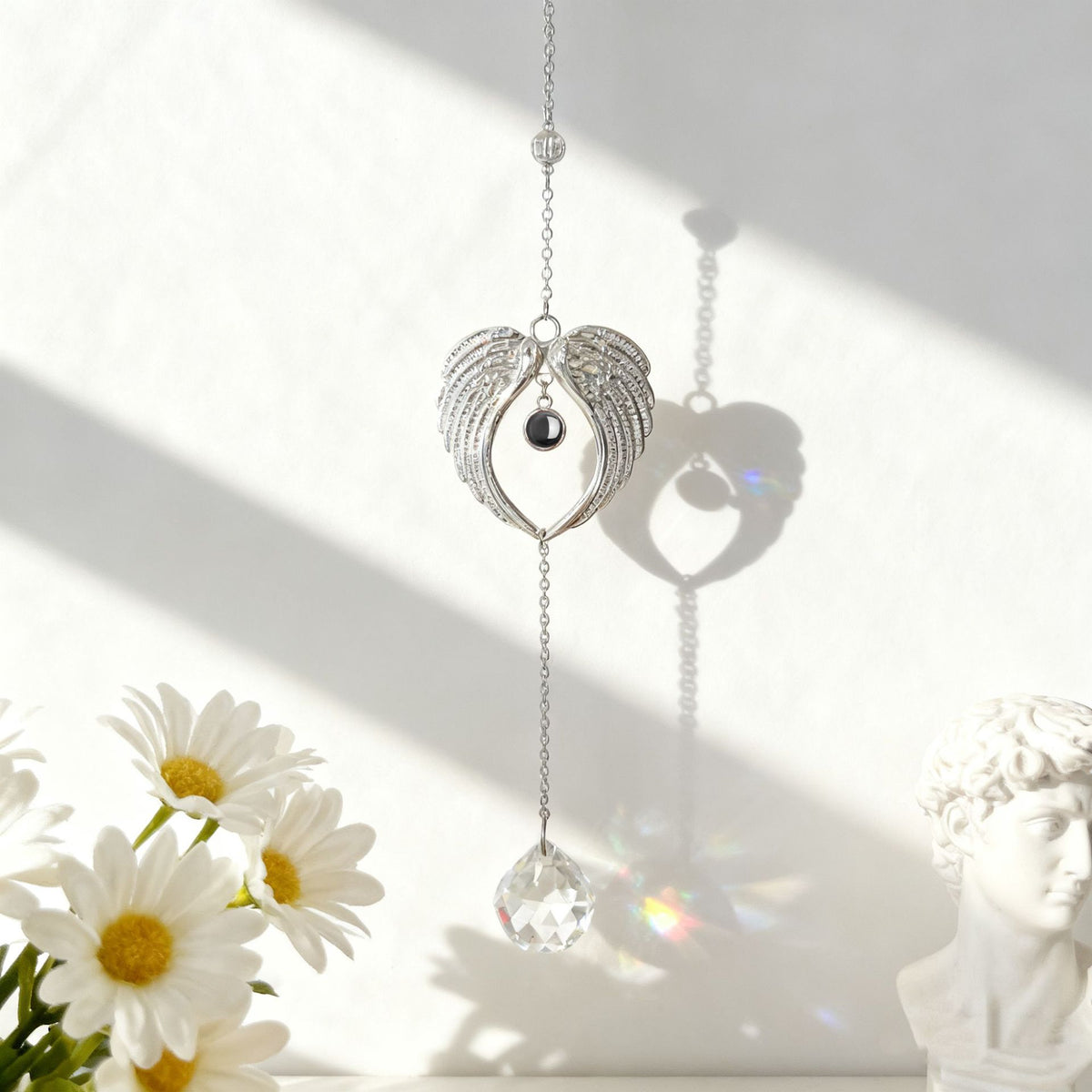 Personalized Angel Photo Sun Catcher Projection Car Ornaments Memorial Gift
