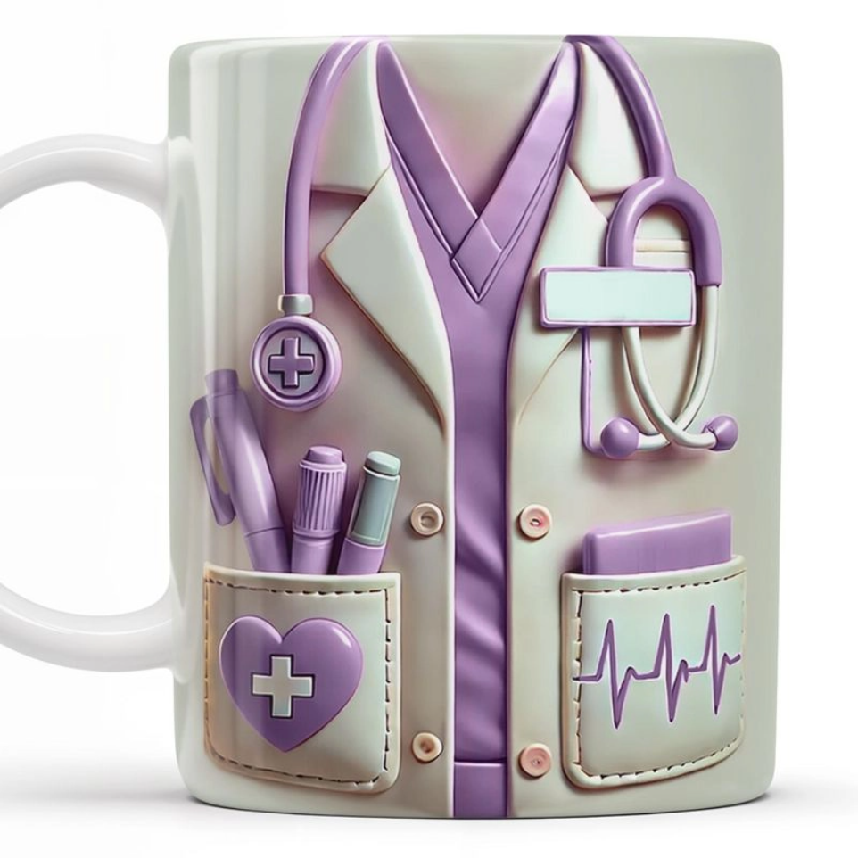 Medical Appreciation Design With Stethoscope - Personalized Coffee Mug - Gift For Medical Professionals