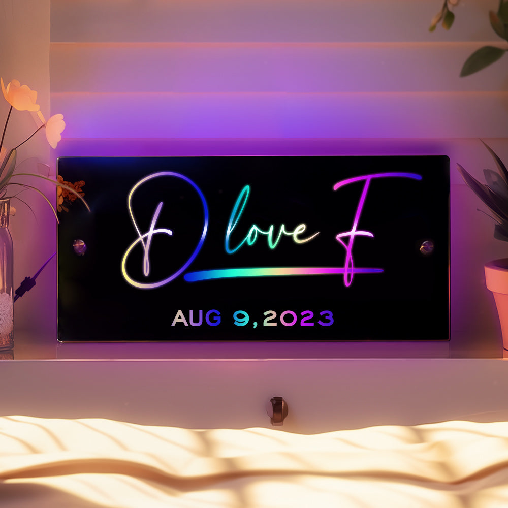 Personalised Name Mirror Sign Custom LED illuminated Light-Up Bedroom Sign Gift For Kids