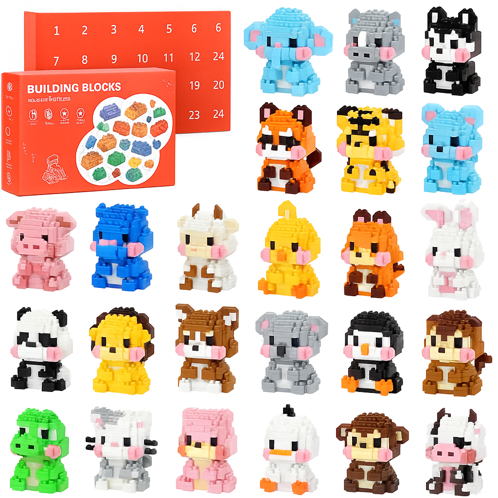 12/24 Days Christmas Advent Calendar Mini Christmas Building Blocks The Best of Creative Gift