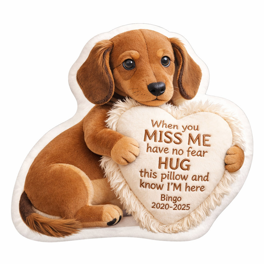Personalized 3D Effect Memorial Hug Pillow – Custom Photo Pillow with Heart Message, Sympathy Gift for Loss & Remembrance
