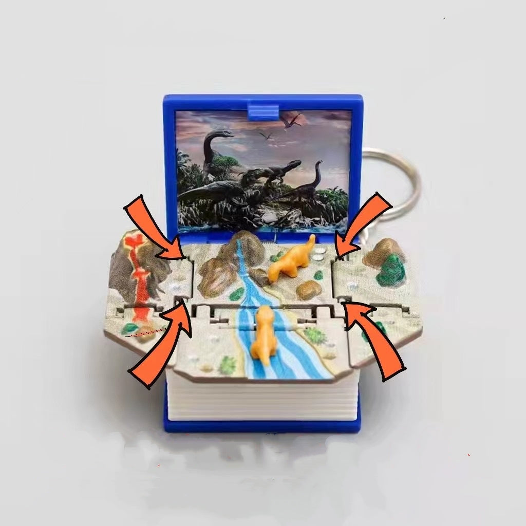 3d Pop-up Book Keychain Folding Bomb Book Decompression Pendant