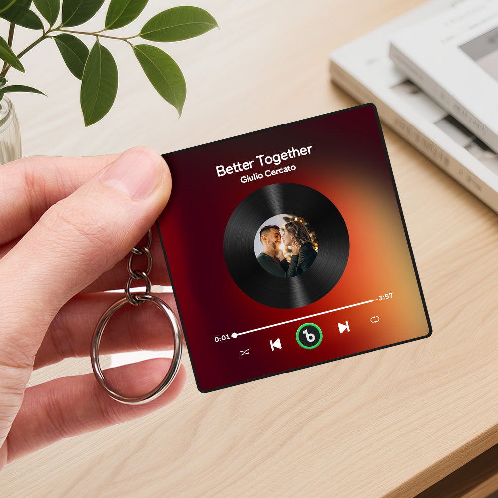 Personalized Photo Music Keychain Bluetooth Music Box Bag Charm That Plays Music Without Cell Phone Anniversary Gifts