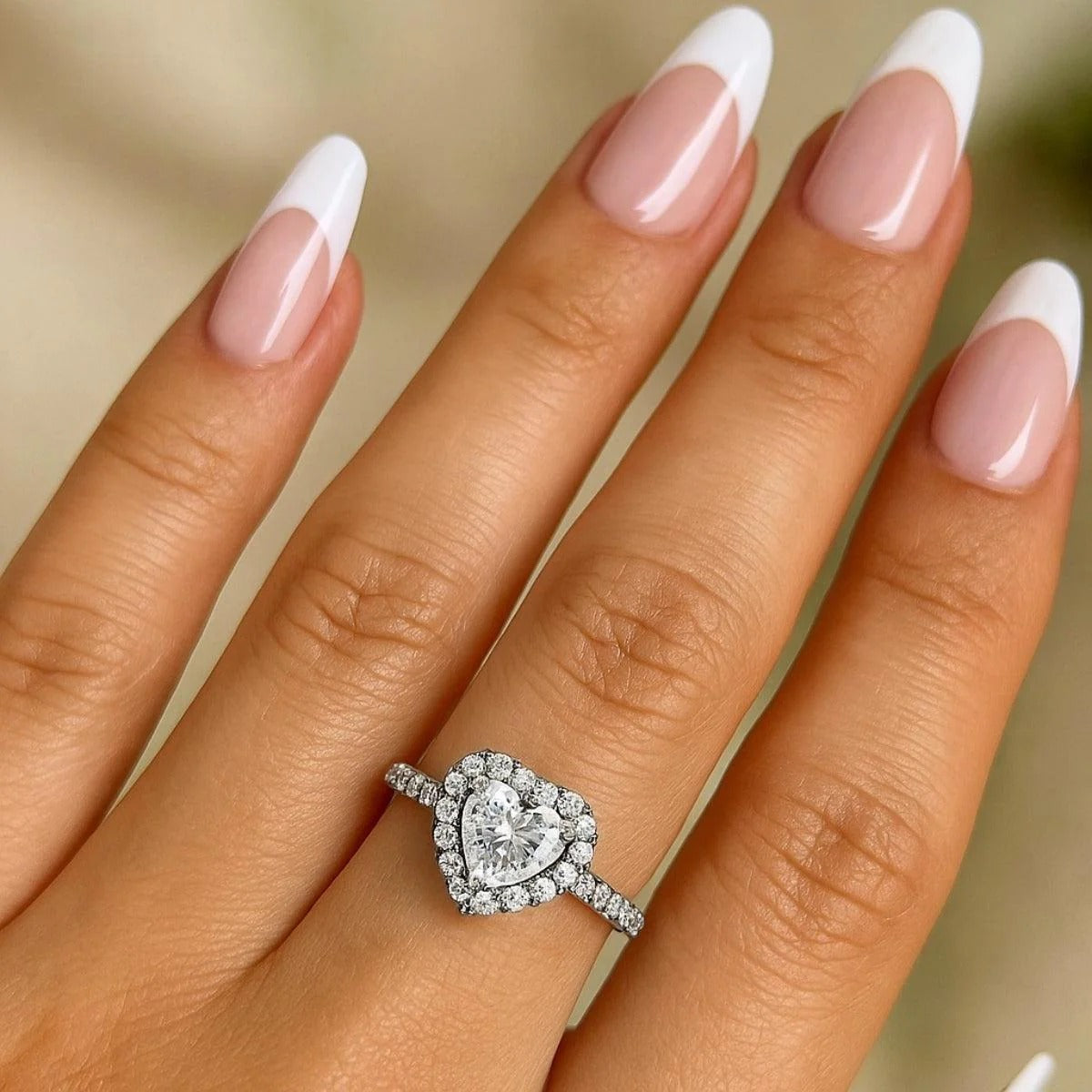 Eternal Heart Promise Ring Silver Ring US Size 5-9