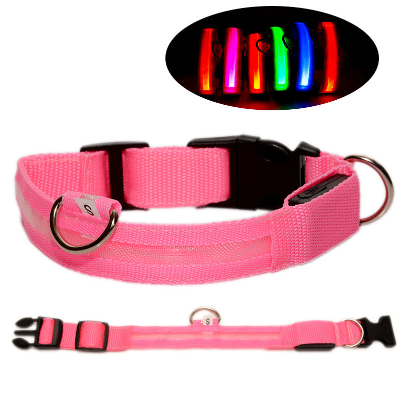 LED Luminous Dog Collar USB Rechargeable, Adjustable Night Safety Glow Collar for Pets