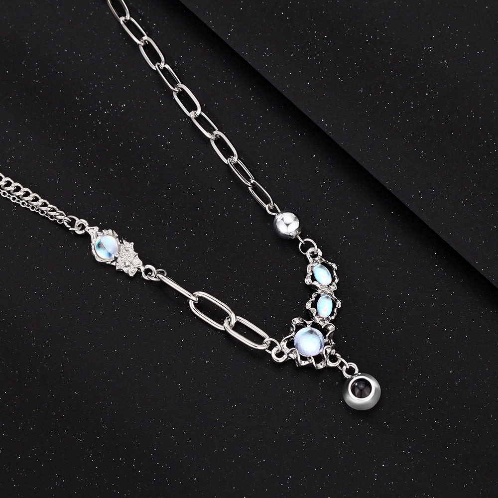 Personalized Photo Necklace Projection Moonlight Gem Necklace Anniversary Gifts for Her