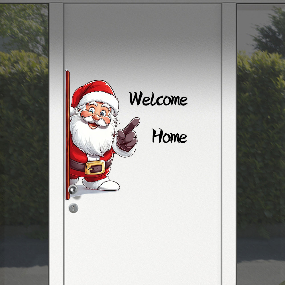 3D Christmas Wall Stickers Santa Claus Removable Stickers Holiday Wallpaper Home Decor