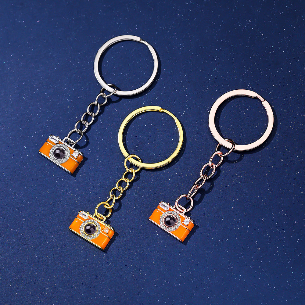 Personalized Photo Keychain Projection Gem Camera Keyring Anniversary Gifts for Her
