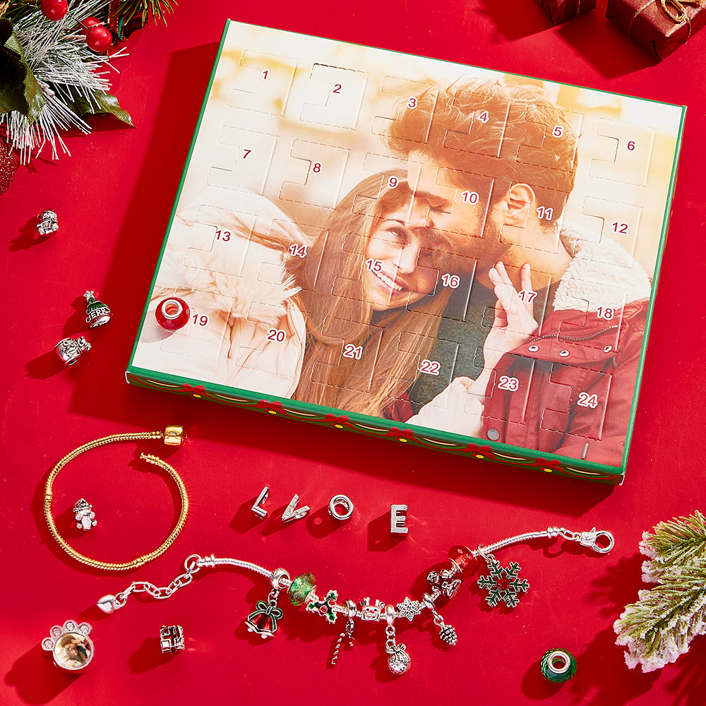 Christmas Charm Surprise Blind Box Charm Bracelet 24 Calendar Countdown Gift Box Jewelry Advent Calendar Gift Box