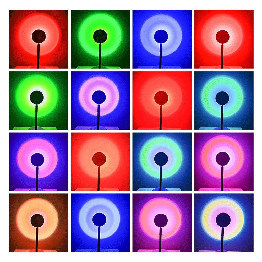 Sunset Projector Lamp Christmas Gifts Tiktok 16 Colors Aura Glow Lights with the Remote Control Decor For Bedroom Romantic Gifts