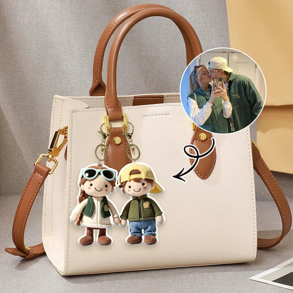 Personalized Bag Charm Photo Plush Doll Keychain Mini Me Plush Keychain Birthday Gifts
